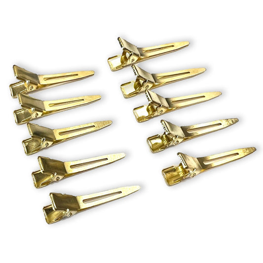 Single Prong 2in Gold Clips - 10pc