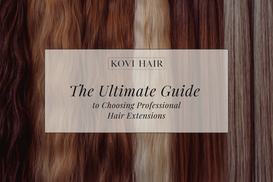 KOVI Hair Ultimate Guide cover image featuring a variety of professional hair extension shades and lengths