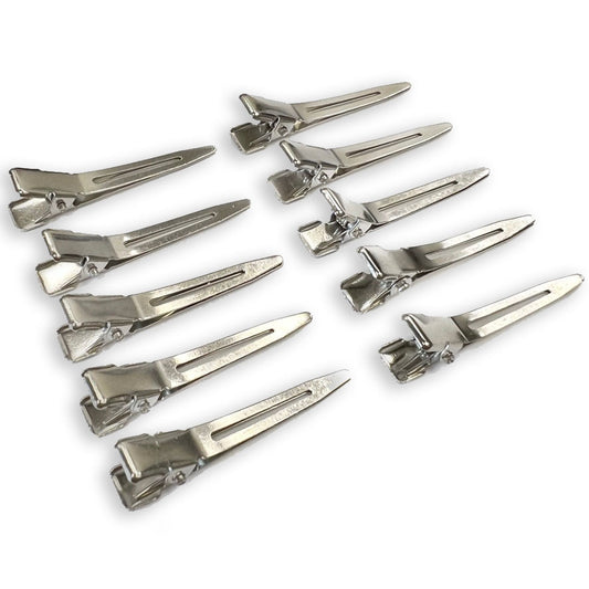 Single Prong Silver Clips - 10pc